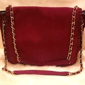 Tory Burch Marion Suede Flap Bag